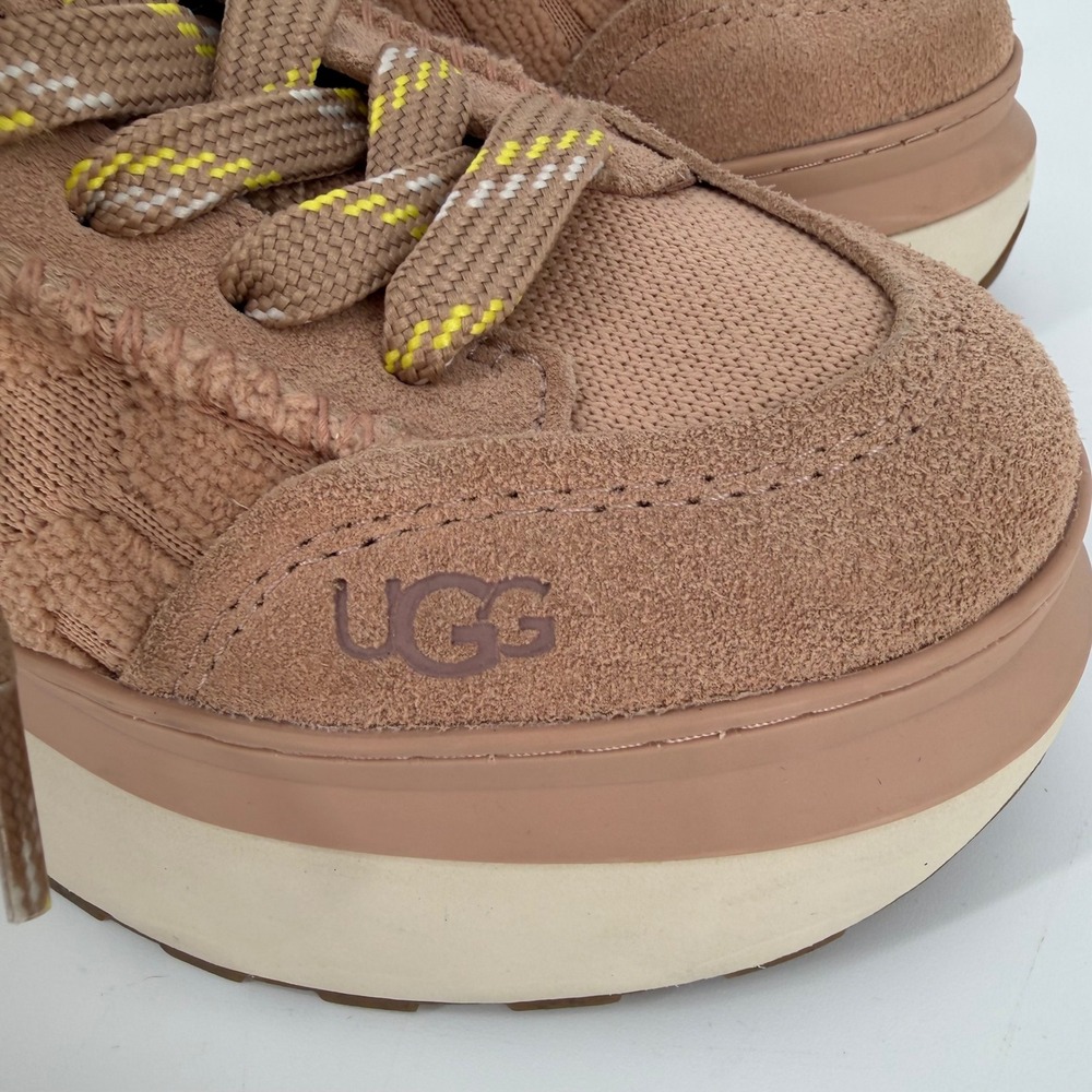 UGG Marin Lace Logo Platform Sneakers Chestnut Tan Suede 1125025 Womens 6 - Picture 5 of 15